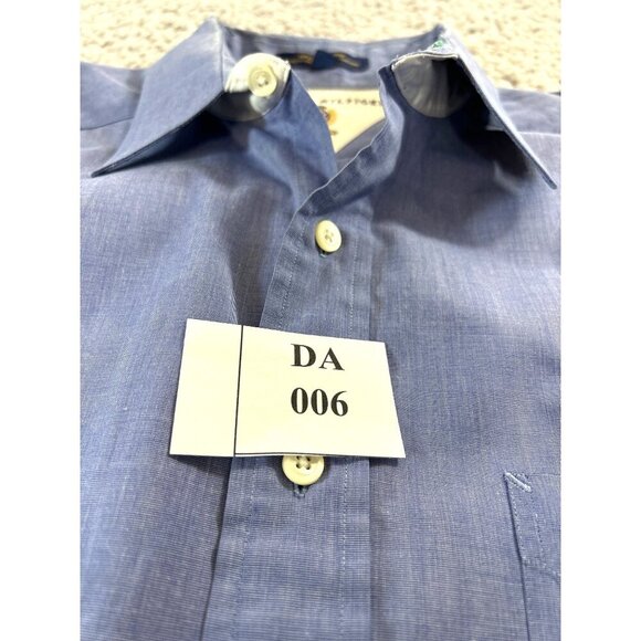 Tommy Hilfiger Mens Shirt Button Up Pocket Blue Size 17/35 - Picture 6 of 6